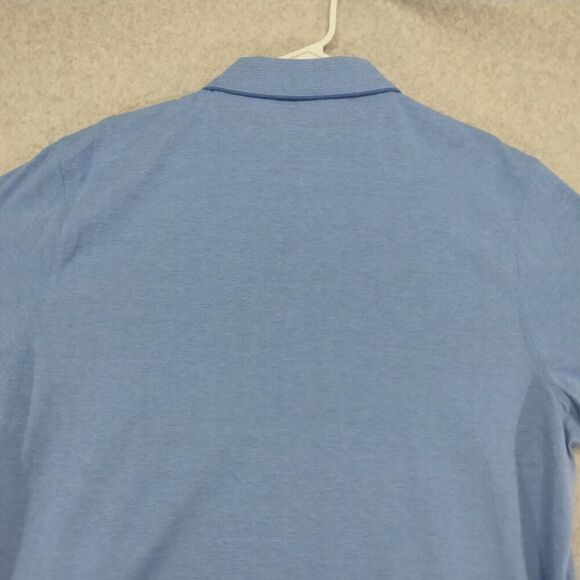 Alfani NEW! Polo Shirt Mens XXL Blue Short Sleeve Regular Fit Striped Gold Work - Picture 8 of 10